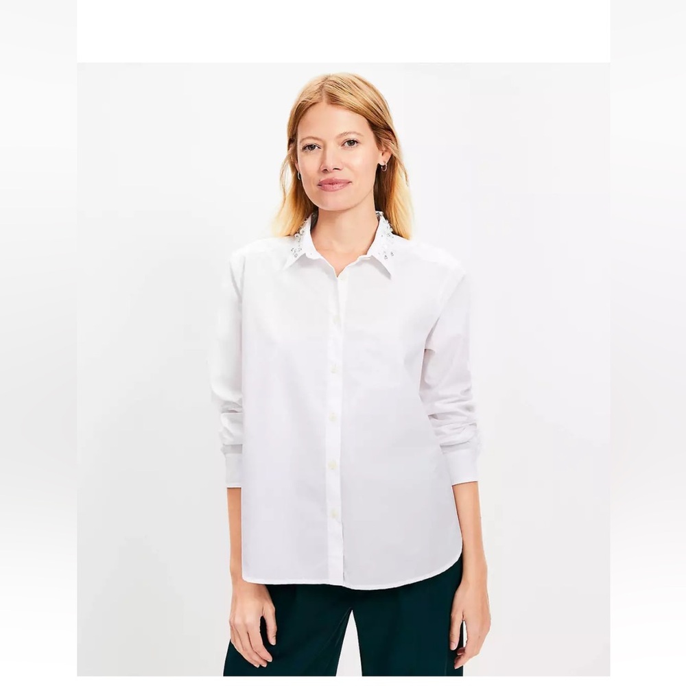 Ann Taylor Loft Women White Shirt, New Arrival, New W/ $89.95 TAG